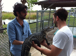 Alligator training (Paul, Rob, and Gator)
